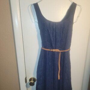 Love Reign Dress Size XL Belted Fit & Flare Lace Cocktail Dress